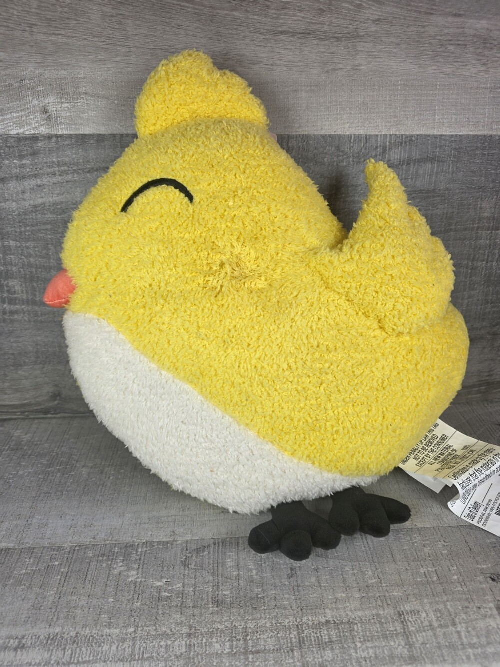 Chick Shaped Throw Pillow Plush Decorative Spring Easter Textured NWT bin12